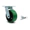 Service Caster 5 Inch Green Poly on Cast Iron Swivel Caster with Roller Bearing and Swivel Lock SCC-30CS520-PUR-GB-BSL - alternate 1